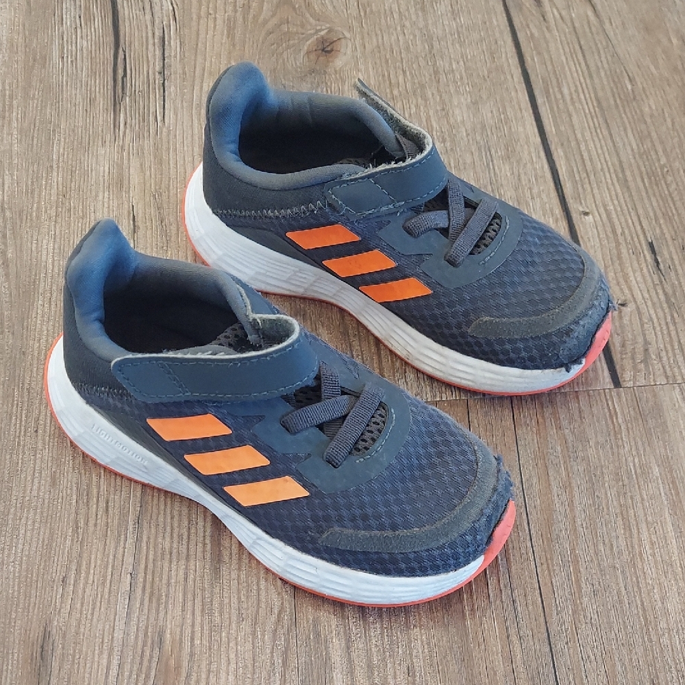 Adidas Kids' Gray and Orange Sneakers